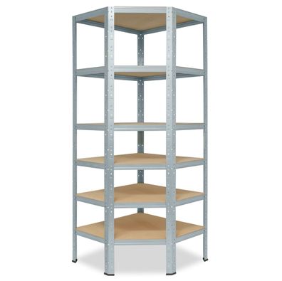shelfplaza HOME 200x90x60 cm Eckregal verzinkt mit 6 Böden