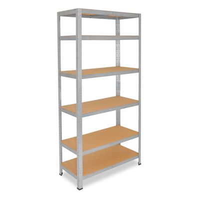 shelfplaza HOME 200x110x30 cm Schwerlastregal verzinkt mit 6 Böden