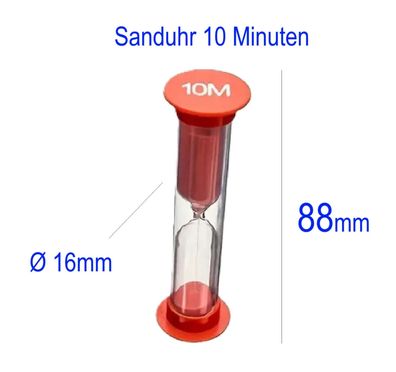 10 Minuten Sanduhr 10min Ø16x88mm