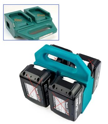 4fach Akku Halter aus ABS Kunstsoff kompatibel mit Makita Akku ohne Akkus