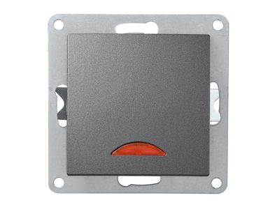 Schalter McPower ''Flair'', 250V /10A, UP, anthrazit mit Kontroll-Leuchte