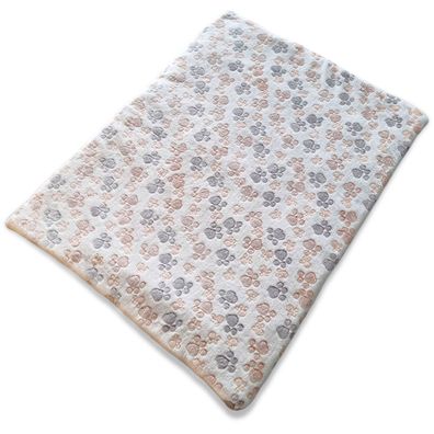 Topmast Wellness Hundedecke Microfleecedecke Hundebett orange Pfoten 100 x 70 cm