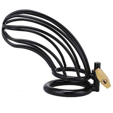 METAL HARD COCK BIRD CAGE Chastity BLACK