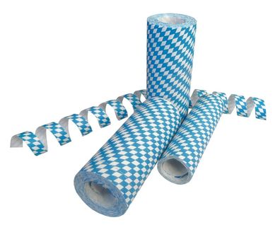 Luftschlangen Blau - Weiß 3 Rollen 4 m Bayrischer Abend Oktoberfest Party Deko