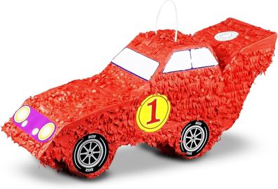 Rennwagen Pinata rot Kinder Partyspiel Schlag-Pinata Kindergeburtstag 45 x 20 cm
