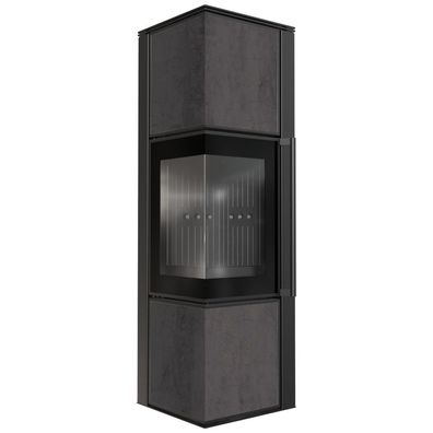 Kaminofen aus Stahl KRATKI TORA/M 8 kW Ø 150 Quarzsinter Naturali PIETRA DI SAVOIA A