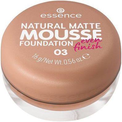 Essence Natürliche Mattierende Mousse Foundation, Farbton 03, 16g Tiegel