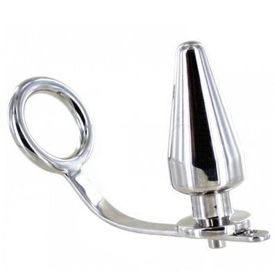 Metalhard COCK RING WITH PLUG ANAL 45 X 50MM