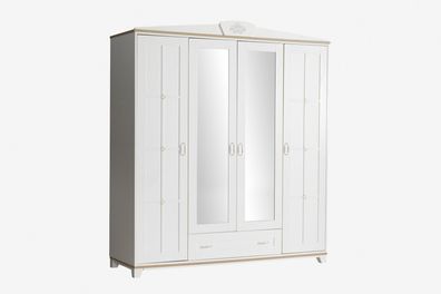 Kleiderschrank Freya 4-Türig in Weiß