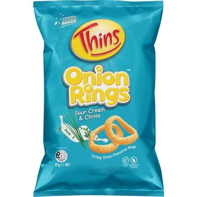 Thins Onion Rings Sour Cream & Chives 85 g