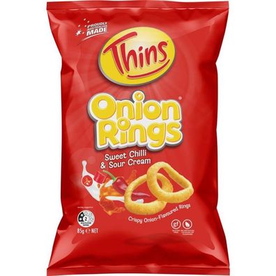 Thins Onion Rings Sweet Chilli & Sour Cream 85 g