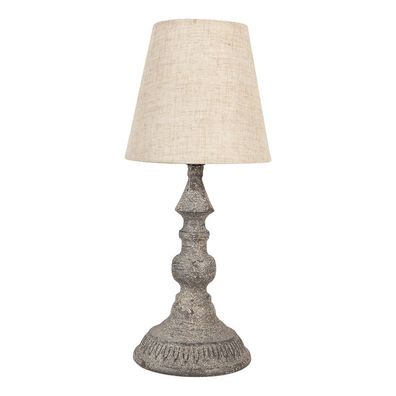 Clayre & Eef Tischlampe Ø 14x32 cm E27/max 1x40W Grau Metall