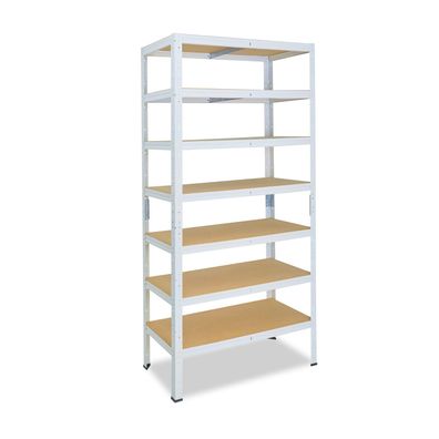 shelfplaza HOME 200x80x30 cm Schwerlastregal weiß mit 7 Böden