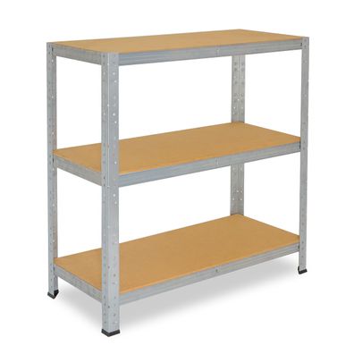 shelfplaza HOME 100x80x45 cm Schwerlastregal verzinkt mit 3 Böden