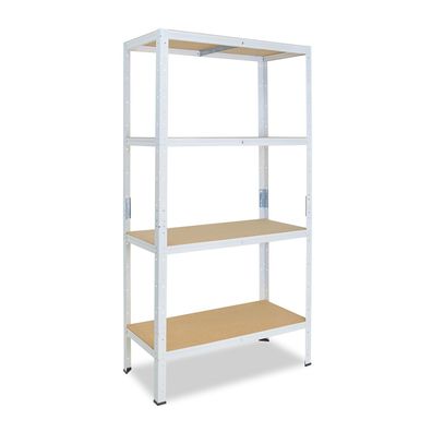 shelfplaza HOME 155x60x50 cm Schwerlastregal weiß mit 4 Böden