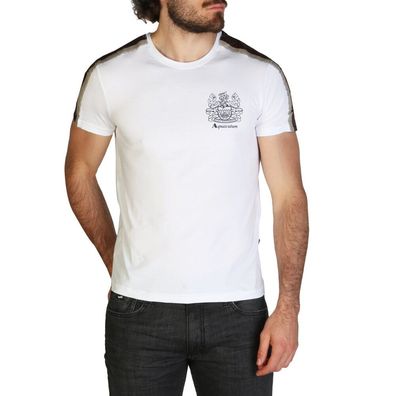 Aquascutum - Bekleidung - T-Shirts - QMT017M0-01 - Herren - white, addlebrown