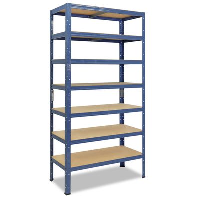 shelfplaza HOME 200x80x40 cm Schwerlastregal blau mit 7 Böden
