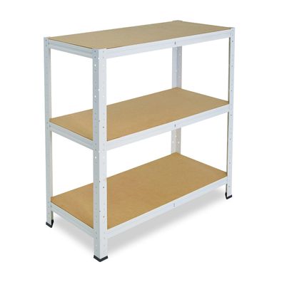 shelfplaza HOME 115x100x50 cm Schwerlastregal weiß mit 3 Böden
