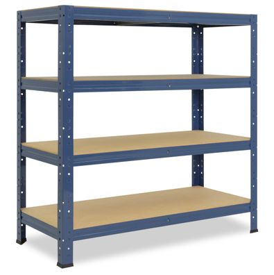 shelfplaza HOME 90x60x40 cm Schwerlastregal blau mit 4 Böden