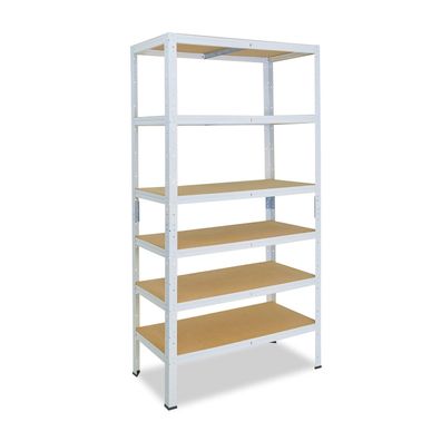 shelfplaza HOME 200x75x50 cm Schwerlastregal weiß mit 6 Böden