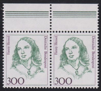 BRD 1989 postfrisch Frauen der deutschen Geschichte wPaar MiNr. 1433 mit Oberrand