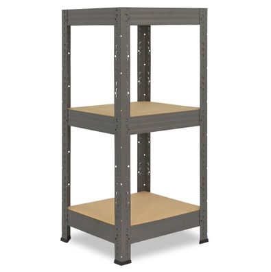 shelfplaza PRO 90x30x30 cm Schwerlastregal grau mit 3 Böden