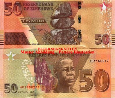 Simbabwe / Zimbabwe 50 Dollars 2020 Unc P. NEW 631#