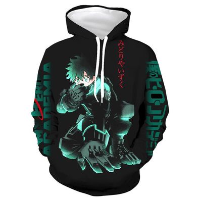 Herren Cartoon 3D My Hero Academia Deku Hoodie Kapuzenpullover Pullover Tops