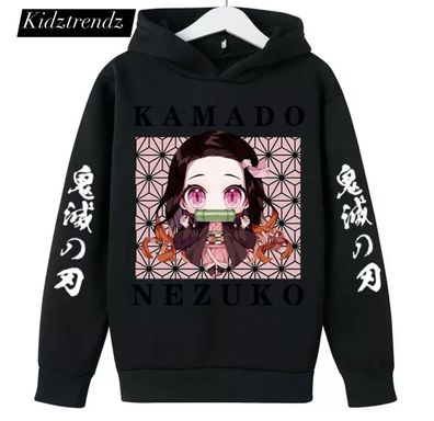 Kinder Jungen Madchen Teenager Kamado Nezuko Anime Print Hoodie Pullover Jumper NEU