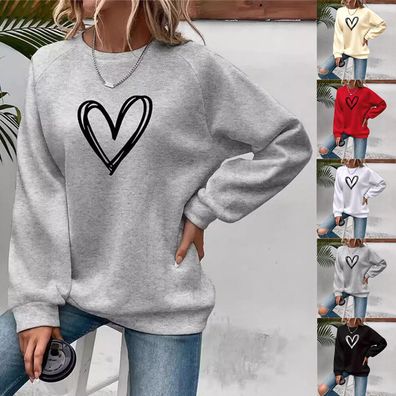 Damen Rundhals Hoodies Tunika Sweatshirt Damen Langarm Pullover Pullover