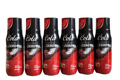 6 Flaschen Gut & Günstig Getränkesirup Cola Zero Sirup Konzentrat Sprudler 500ml