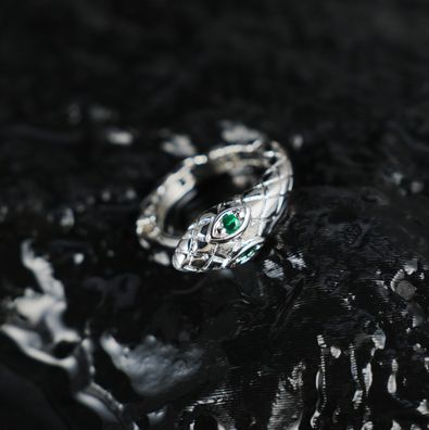 Mystic Snake Stud Earrings with Green Eyes, Gothic Animal Inspired Jewelry, Symbolic