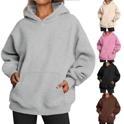 Damen-Fleece-Hoodie mit entspannter Passform und lassigem Stil fur tagliche
