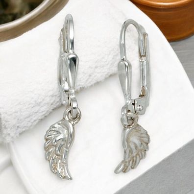 Kinder Boutons Flügel Engelsflügel 925 Silber Ohrringe Ohrhänger Kinderohrringe