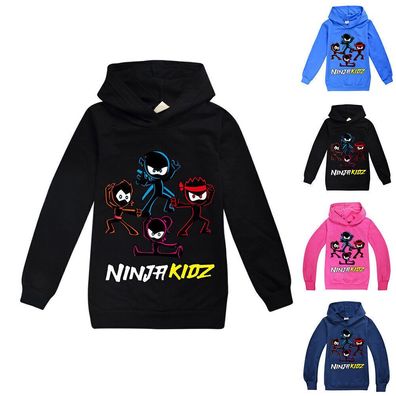 Ninja KIDZ Print Jungen Hoodie Langarm Pullover Kapuzenpullover
