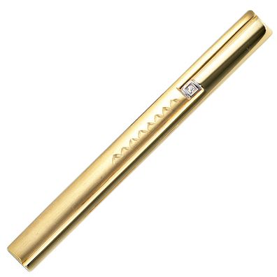 NEU & CHIC . OVP . Krawattenschieber 333 Gold Gelbgold und 925 Silber 1 Zirkonia