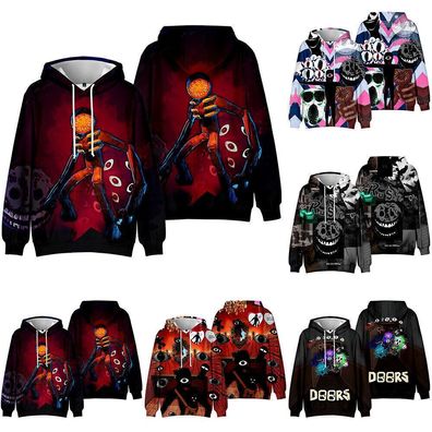 Roblox Doors Bedruckter Kinder-Kapuzenpullover fur Jungen Kapuzenpullover Kostum