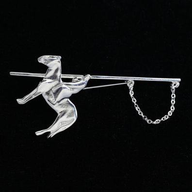Silver Knight Rider Brooch – Medieval Horseman Pin, Gothic Warrior Jewelry, Retro Arm