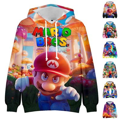 Jungen Madchen Super Mario Kapuzenpullover Kinder Sweatshirt Langarm Pullover Tops