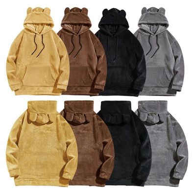 Damen Winter Warm Teddybar Kapuzenpullover Langarm Flauschiger Fleece-Hoodie