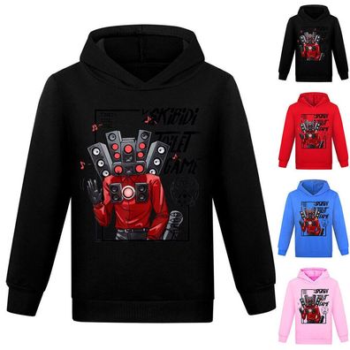 Skibidi Toilettenspiel Kinder Hoodie Pullover Langarm Kapuzenpullover Lose Oberteile