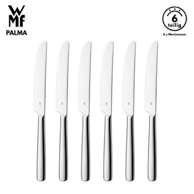 WMF Besteck Messer set PALMA B-Ware 6-tlg, Cromargan®, Tafelmesser, Menümesser