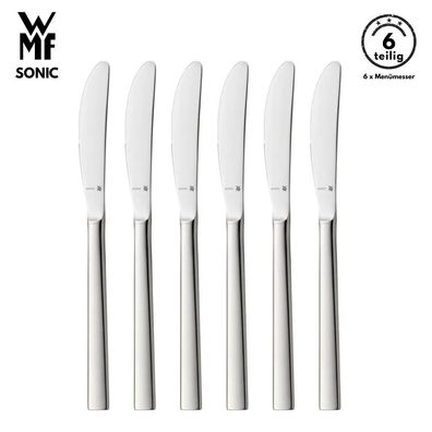 WMF Besteck Messer set SONIC B-Ware 6-tlg, Cromargan®, Tafelmesser, Menümesser