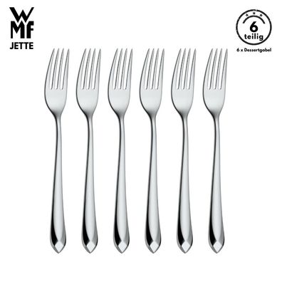 WMF Dessertgabel B-Ware JETTE 6-tlg, Cromargan®, Gabel, Tafelgabeln, Besteck Set