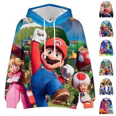 Kinder Jungen Super Mario Sweatshirt Hoodie Langarm Pullover Jacke Kapuzenmantel