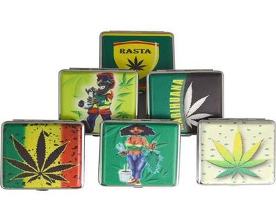 2x Zigarettenetui Zigarettendose für 20 Zigaretten Etui Zigarettenbox Rasta