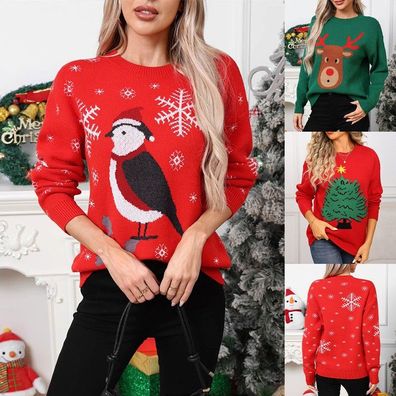 Weihnachtspullover fur Damen grob gestrickt Pullover Weihnachten festliche