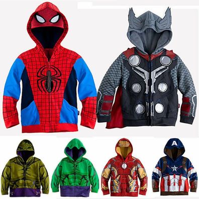 Kinder Jungen Superhelden Kapuzenmantel Hoody Hoodie Jacke Sweatshirt Kleinkind