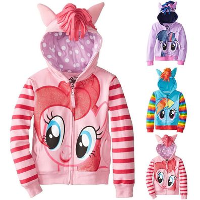 Kinder Madchen Cartoon Einhorn Kapuzenmantel Jacke Sweatshirt Zip Up Hoodie Outwear