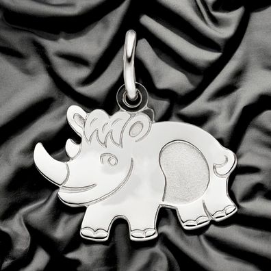 Anhänger Nashorn 925 Sterling Silber Silberanhänger